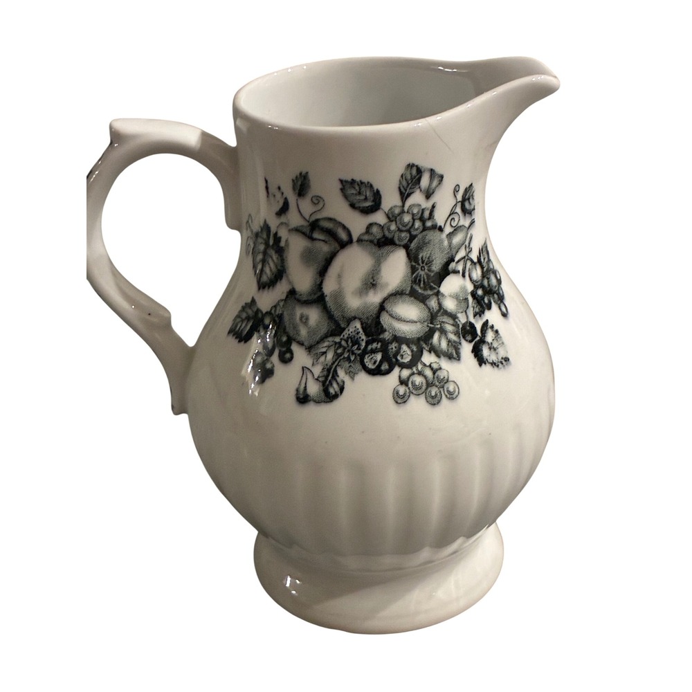 Alfred Meakin Old Orchard Ironstone Creamer Pitcher Black Transferware England